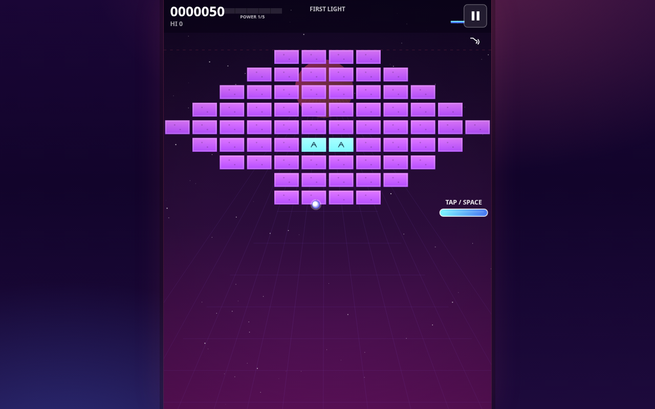 Screenshot of OVERDRIVE — a modern Brickles played on a desktop browser